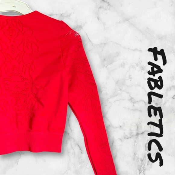 Fabletics Women's Flora Seamless Red Long-Sleeve Top - Picture 9 of 10
